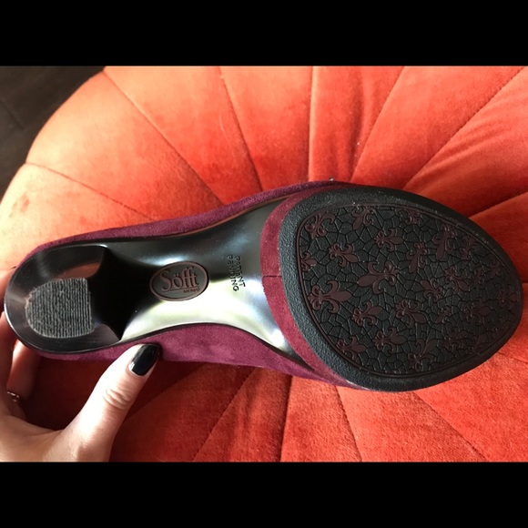 Sofft suede bordeaux Madelia strappy platform heal - Picture 11 of 16